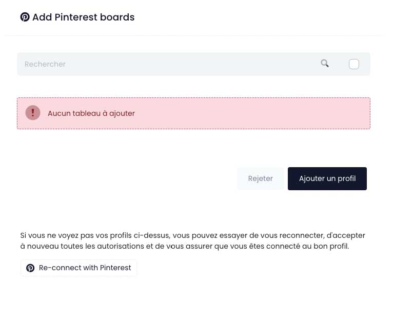 Pinterest pas de board