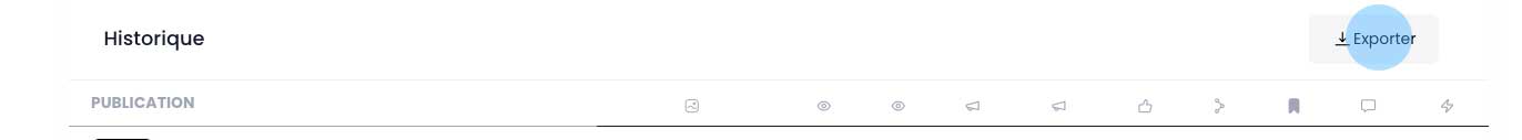 Export button for social network posts analysis table